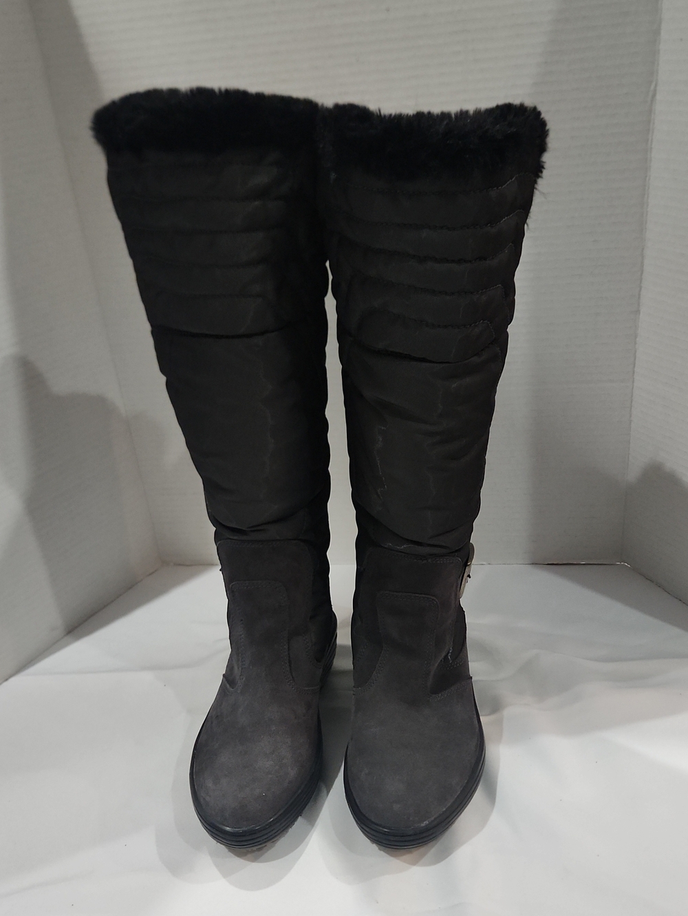 Pajar Black Over-the-Knee Faux Fur Trim Boots